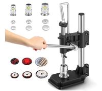 Bonvoisin Fabric Button Maker, Cloth Cover Button Press with 3 Molds(18 22 28mm), Fabric Covered Button Maker Kit with 300Pcs Button Shells