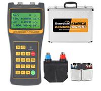 Bonvoisin Handheld Ultrasonic Flowmeter Portable Clamp on Flow Meter with S1+M2 Sensors for Seawater Alcohol Industrial Sewage DN15-700mm (1/2-28")