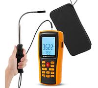 Bonvoisin Hotwire Anemometer Handheld CFM/CMM Air Flow Velocity Meter Wind Speed Gauges with Backlight LCD Display for HVAC in-Duct Airflow Air Velocity Temperature(Thermal Anemometer)