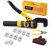 Bonvoisin Hydraulic Crimping Tool 4-70mm² for Copper/Aluminium | 9 Interchangeable Dies Cover 4-70mm², Fit Copper & Aluminium Terminals, Rotatable Head, Auto Pressure Relief, Robust Alloy