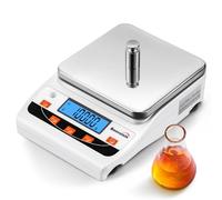 Bonvoisin Lab Digital Scale 5000g x 0.01g High Precision Laboratory Electronic Analytical Balance with 13 Units, USB Data Transfer, Counting & Calibration, Enlarged Stainless Steel Plate, Dual Power