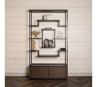Bonvoy Brown Oak Shelving Unit with Storage