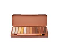 bonvoyage Essentials Sunset in Cali, Eyeshadow Palette with Brush, 12 Eye Shadows with Creamy, Blendable Formulas, Glittery and Matte Nude Shades, and California-Inspired Vibrant Colours