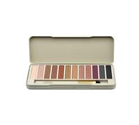 bonvoyage Essentials Naked Eyes, Eyeshadow Palette with Brush, 12 Eye Shadows with Creamy, Blendable Formulas, Glittery and Matte Nude Shades and Vibrant Dark Shades for Smokey Eye Makeup