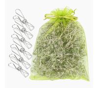 BONYCUST 100 Pack Metal Clothes Pegs, Stainless Steel Clothes Pegs for Laundry, Washing Line, Snack Bags, Paper Files