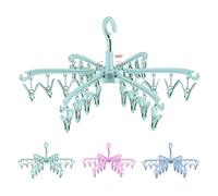 BONYCUST 24 Peg Folding Sock Hanging Rotatable Drying Rack Hanger Sock Dryer for Lingerie Clothes Shoe Insoles Underwear Baby Clothes & Hats (Green)