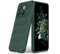 BonYonka Case Compatible with OnePlus 10T, Shockproof Wave Pattern, Scratch-Resistant Soft Microfibre Lining, All-Round Protection Protective Case with Camera Protection, Green