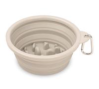 Bonza by Leash Boss Collapsible Dog Slow Feeder Bowl, Portable Silicone Travel Bowl for Food & Water, Slow Eating for Large, Medium, & Small Sized Breeds, Anti-Choking, BPA-Free, Dishwasher Safe