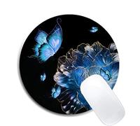 BONZEAL Round Mouse Pad,Beautiful Mouse Mat, Cute Mouse Pad with Design, Non-Slip Rubber Base Mousepad, Waterproof Office Mouse Pad, Small Size 7.9 x 0.12 Inch (colorful1)