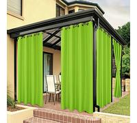 BONZER Outdoor Waterproof Curtains for Patio Privacy Grommet Light Filtering Outside Curtains for Gazebo, Porch, Pergola, Pavilion, 1 Panel, 54W x 95L inch, Green