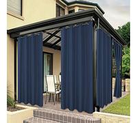 BONZER Outdoor Waterproof Curtains for Patio Privacy Grommet Light Filtering Outside Curtains for Gazebo, Porch, Pergola, Pavilion, 1 Panel, 54W x 84L inch, Navy