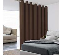 BONZER Room Divider Curtain Screen Partitions Total Privacy Wall Grommet Wide Blackout Curtains for Living Room, 96L x 108W Inch (8L x 9W ft), 1 Panel, Chocolate