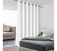 BONZER Room Divider Curtain Screen Partitions Total Privacy Wall Wide Blackout Curtains for Shared Room, 96L x 70W Inch (8L x 5.8W ft), 1 Panel, Greyish White