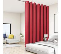 BONZER Wide Room Divider Black Curtain Total Privacy Wall Room Darkening Grommet Curtains for Shared Room, 84L x 108W Inch (7L x 9W ft), 1 Panel, Red
