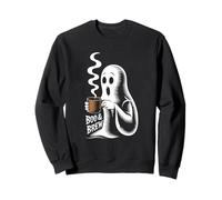 Boo and Brew Ghost Coffee Funny Halloween Sweatshirt