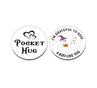 Boo Basket Stuffers for Him Her Ghost Halloweeen Gift for Women Men Spooky Basket Stuffers for Boyfriend Girlfriend Couple Anniversary Steel Gift White Elephant Christmas Pocket Hug Token Double Sided