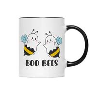 Boo Bees Mug - Funny Novelty Cute Bee Ghost Slogan Themed Gifts Present Men Women Accessories Bumblebee Lovers Ceramic Tea Coffee Cup (Black Handle)