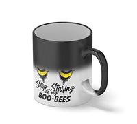 Boo Bees Stop Staring at My Boobs Black Magic Coffee Mug