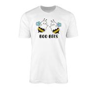 Boo Bees T-Shirt - Funny Novelty Honey Bee Slogan Gift Present Tee Top Halloween Bumblebee Ghost Cute T Shirt Clothing Clothes Men Women Adult Organic Cotton Vegan (White, 5XL)