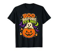 Boo Before Its Due Ghost Pumpkin School Deadline Pun Value Graphic T-Shirt