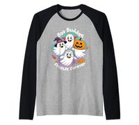 Boo Buddies Halloween 4 Friendly Ghost Friends Family Raglan Baseball Tee
