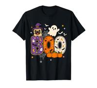Boo Creepy Pug Pumpkin Ghost Funny Halloween Men Women Kids T-Shirt