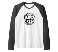 Boo Crew Baby: Cute Ghost Halloween Infant Costume Raglan Baseball Tee, Men, Dark Heather/White, S
