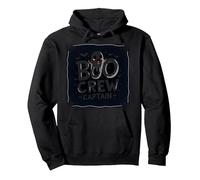 Boo Crew Captain: Spooky Halloween Ghost Squad Leader Pullover Hoodie, Adult Unisex, Black, XXL