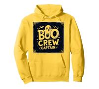 Boo Crew Captain: Spooky Halloween Ghost Squad Leader Pullover Hoodie, Adult Unisex, Lemon, XL