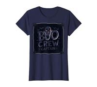 Boo Crew Captain: Spooky Halloween Ghost Squad Leader T-Shirt, Women, Navy, 3XL