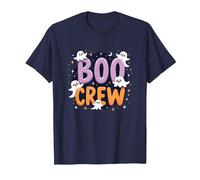 Boo Crew: Cute Ghost Squad Halloween Party Fun T-Shirt, Men, Navy, 3XL