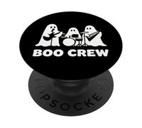 Boo Crew Ghost Band Funny Halloween Music Night Design PopSockets Adhesive PopGrip