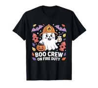 Boo Crew On Fire Duty Firefighter Ghost Kids Halloween Shirt T-Shirt