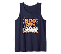 Boo Crew: Spooky Ghost Squad Halloween Fun Tank Top, Men, Navy, XL