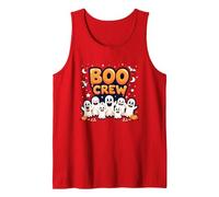 Boo Crew: Spooky Ghost Squad Halloween Fun Tank Top, Men, Red, M