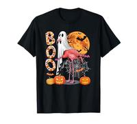 Boo Cute Flamingo Cosplay Ghosts Halloween Carved Pumpkins T-Shirt