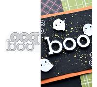 Boo Die Cuts for Card Making, Halloween Metal Cutting Dies for Paper Scrapbooking, DIY Stencils for Album Party Wedding Festivals Decoration, KDQ1324