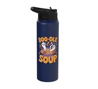 Boo-dle Soup Funny Halloween Noodle Ghosts Stainless Steel Insulated Water Bottle
