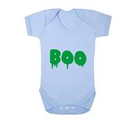 Boo Dripping Graphic Word Halloween Statement Baby Grow Vest, 0-3 Months, Pastel Blue