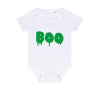 Boo Dripping Graphic Word Halloween Statement Baby Grow Vest, 0-3 Months, White