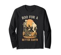 Boo for A Better Earth Nature Lovers Halloween Tree Planting Long Sleeve T-Shirt