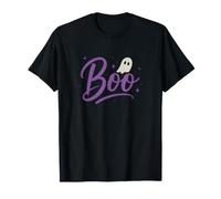 Boo Ghost Funny Halloween Spider Web Bats Skeleton Costume T-Shirt