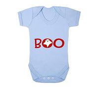 Boo Ghost Graphic Word Halloween Statement Baby Grow Vest, 3-6 Months, Pastel Blue