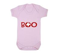 Boo Ghost Graphic Word Halloween Statement Baby Grow Vest, 3-6 Months, Pastel Pink
