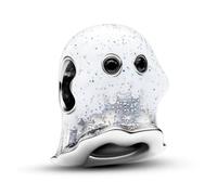 Boo Ghost Halloween Charm 925 Silver Compatible with Pandora Charms, Trollbeads, Chamilia, Biagi and Many Other UK Charm Bracelets.