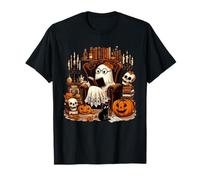 Boo Ghost Reading Books Halloween Collection Bookworm Reader T-Shirt