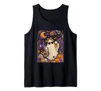 Boo Ghost Sunglasses Leopard Bow Tie Drinking Beer Halloween Tank Top