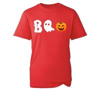 Boo Halloween Graphic Tee, Humorous Spooky Ghost Pumpkin Shirt, Funny Trick or Treat Holiday Top, Unisex Gift Shirt (Red, 2XL Years)