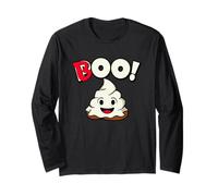 Boo - Halloween Holiday Cute Poo in Ghost Costume Poop Fun Long Sleeve T-Shirt