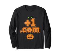 Boo Halloweens +1 Plus One Dot Com Country Code Long Sleeve T-Shirt